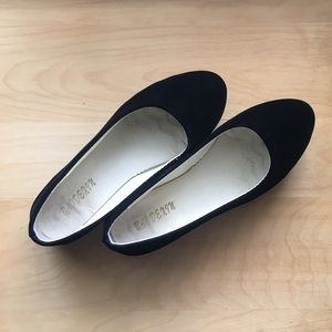 Black Faux Suede Flats
